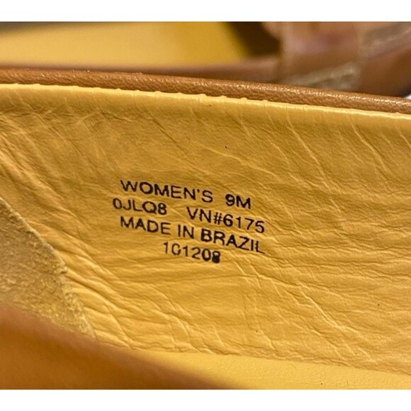 LL Bean Wedge Loafer Women 9M Brown Leather Round Toe Comfort Office Wear Casual - Picture 9 of 11